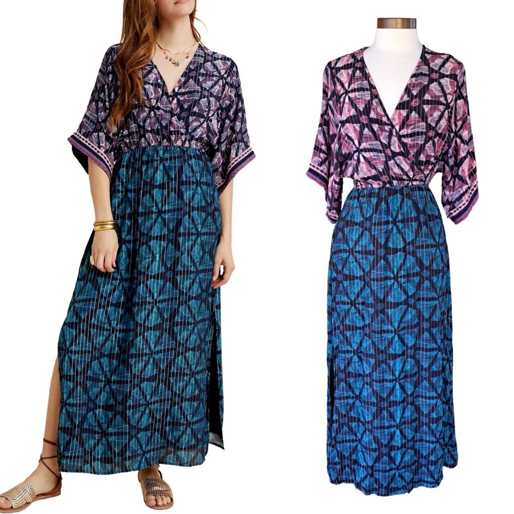 Anthropologie Bl-nk London Lisette Metallic Kimono Dress Size XS
